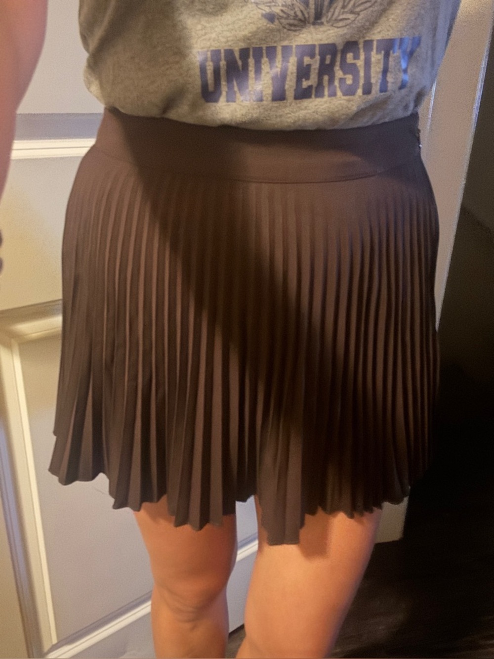 Pleated Mini Skirt in Brown H&M 6